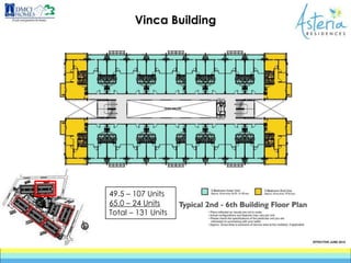 49.5 – 107 Units
65.0 – 24 Units
Total – 131 Units
Vinca Building
 