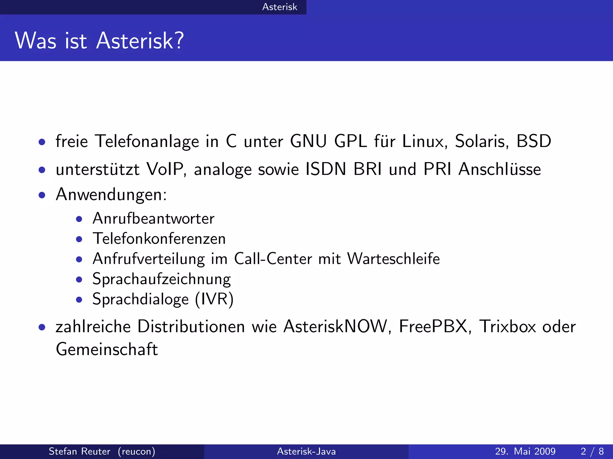 Asterisk-Java at JUGC 2009-05-29