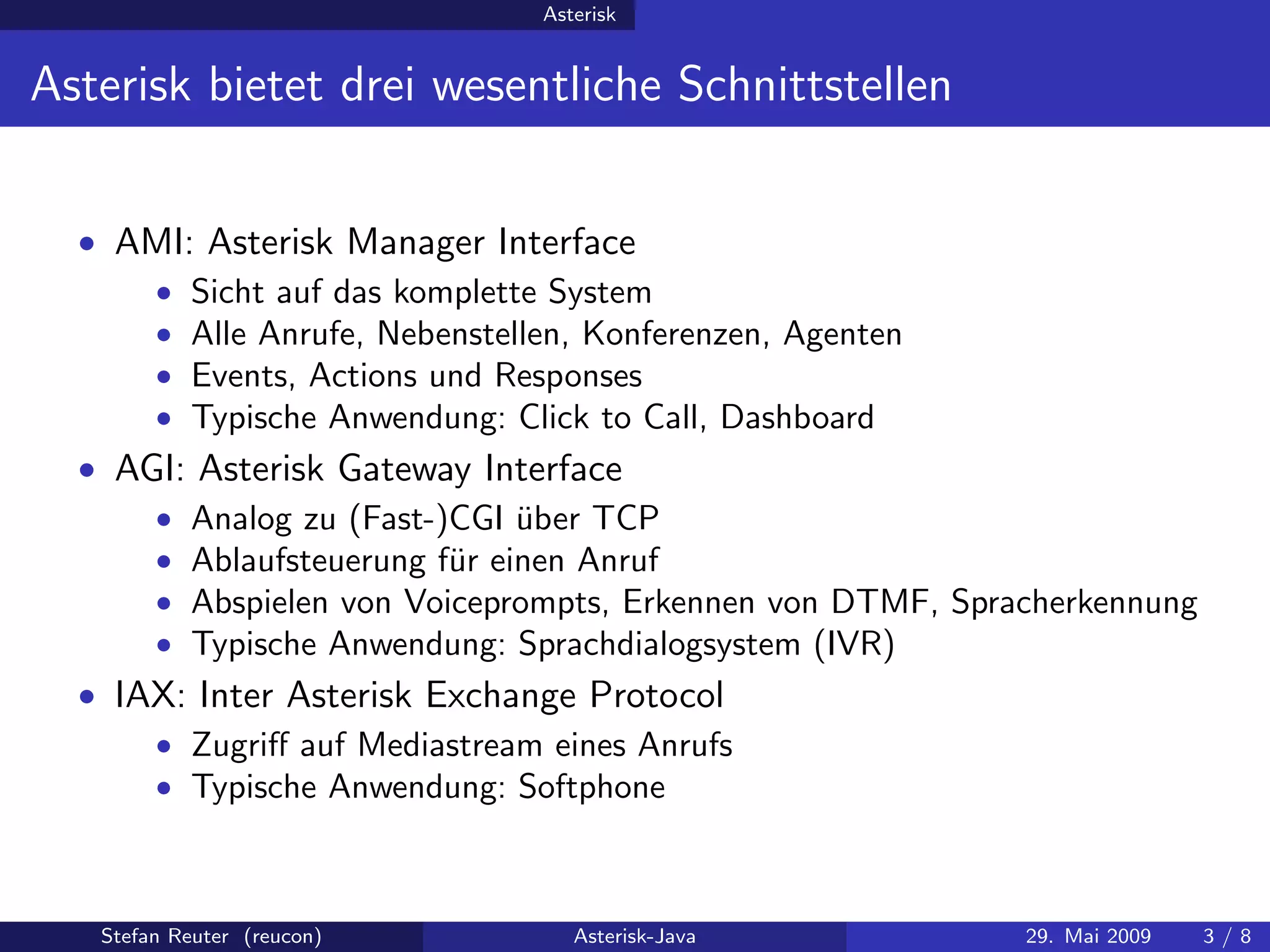 Asterisk-Java at JUGC 2009-05-29