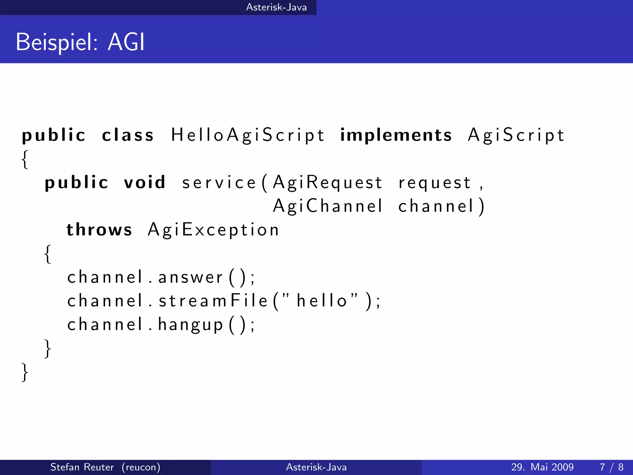 Asterisk-Java at JUGC 2009-05-29