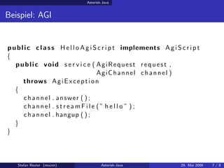 Asterisk-Java at JUGC 2009-05-29