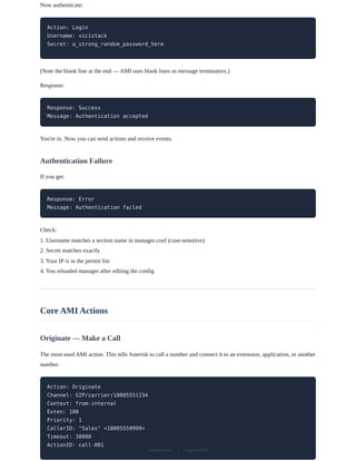 Asterisk Manager Interface (AMI): The Complete Developer Guide | PDF