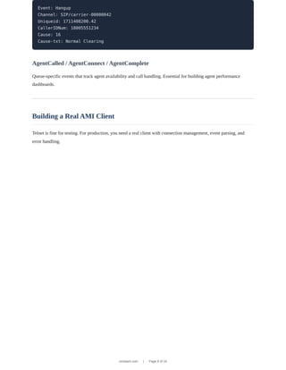 Asterisk Manager Interface (AMI): The Complete Developer Guide | PDF