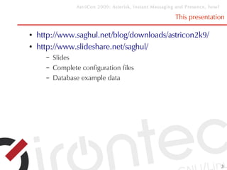 Asterisk, IM and Presence: how? | PDF