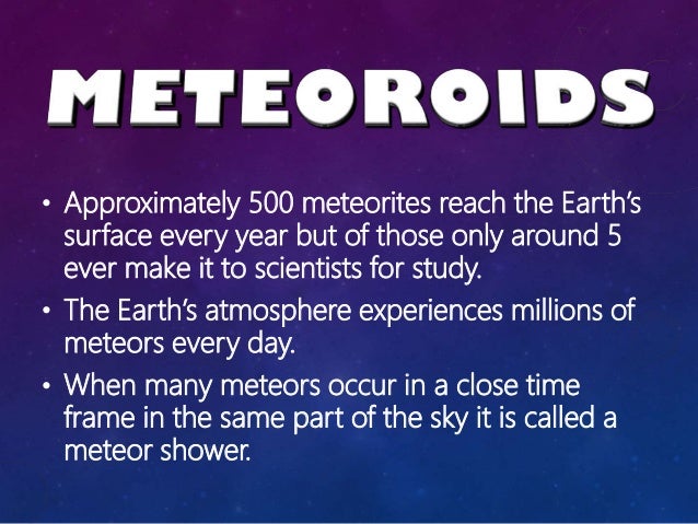 Asteroids comets and meteoroids whats the difference power point