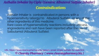 Asthalin Inhaler by Cipla (Generic Albuterol Sulfate Inhaler) | PDF