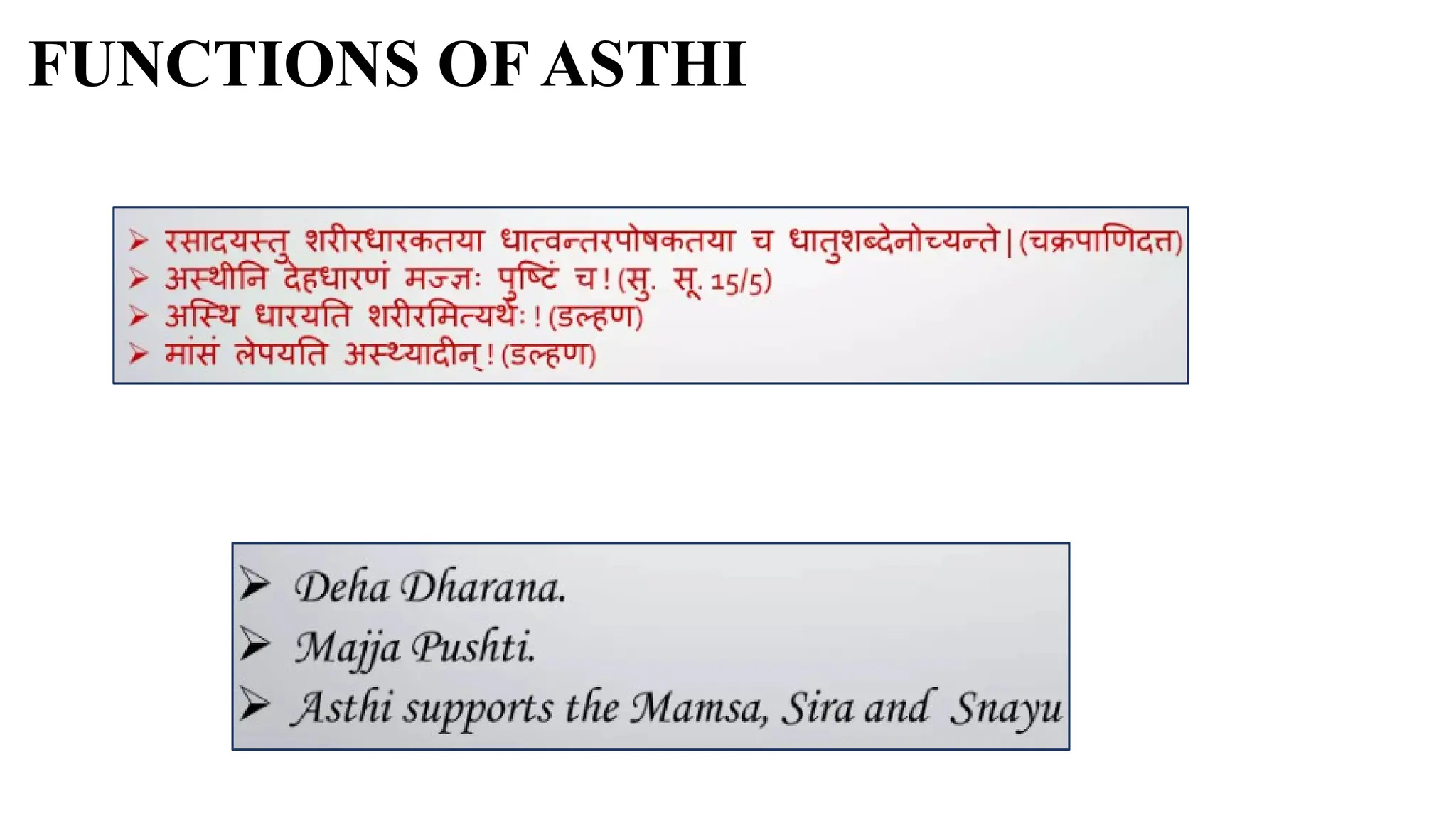 FUNCTIONS OF ASTHI
 