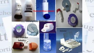Dry Powder
Inhaler
Metered Dose inhaler
Inhalation devices
Nebuliser
@ Dr. Prasad B. Chinchole
 