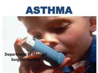 ASTHMA
Department of Medical
Surgical Nursing
1
 