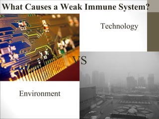 What Causes a Weak Immune System?

                      Technology



                 VS

   Environment
 