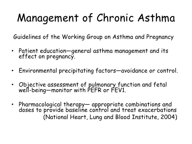 Asthma in pregnancy