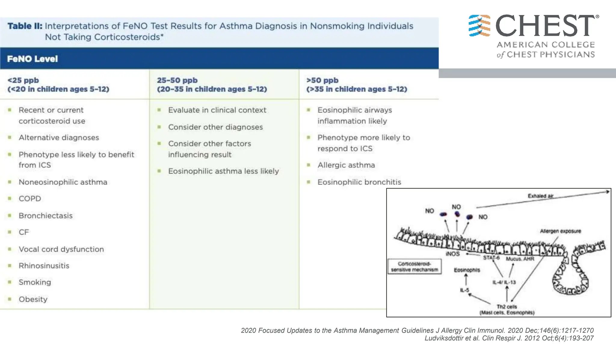 2020 Focused Updates to the Asthma Management Guidelines J Allergy Clin Immunol. 2020 Dec;146(6):1217-1270
Ludviksdottir et al. Clin Respir J. 2012 Oct;6(4):193-207
 