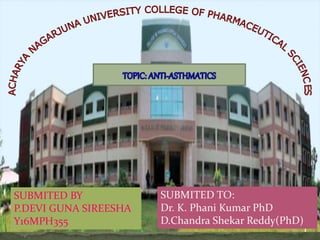 1
SUBMITED BY
P.DEVI GUNA SIREESHA
Y16MPH355
SUBMITED TO:
Dr. K. Phani Kumar PhD
D.Chandra Shekar Reddy(PhD)
 