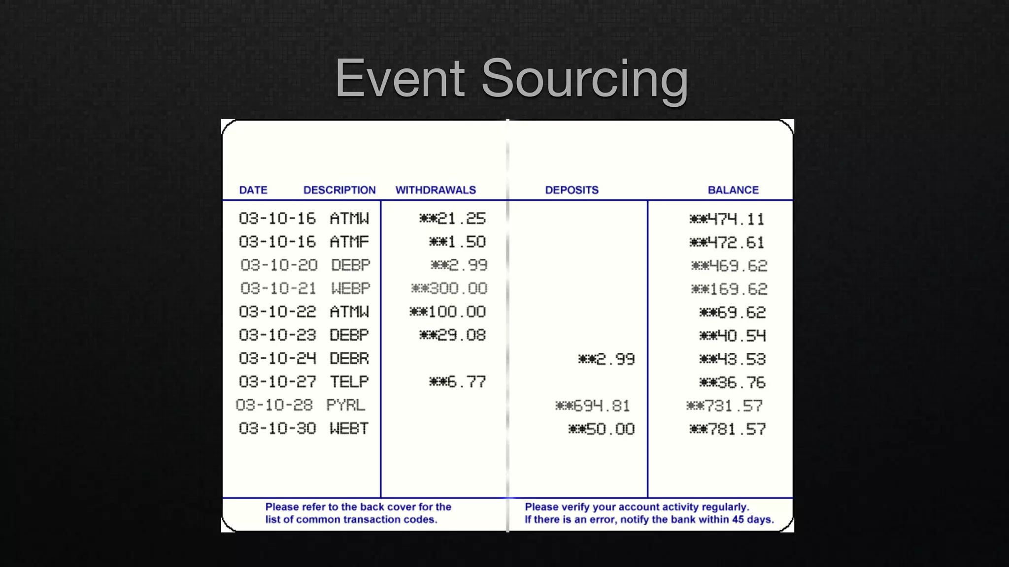 Event Sourcing
 