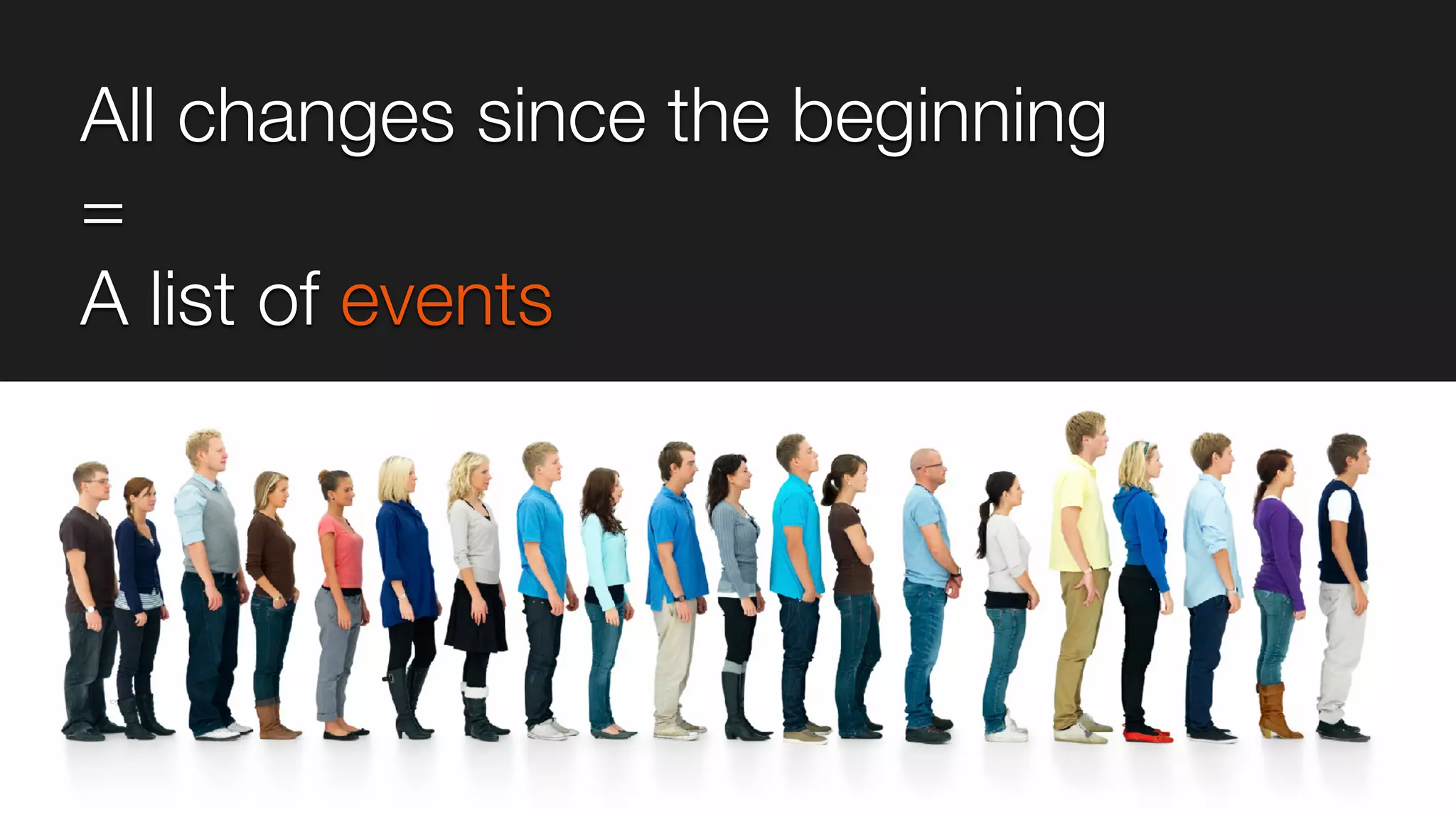 All changes since the beginning
=
A list of events
 