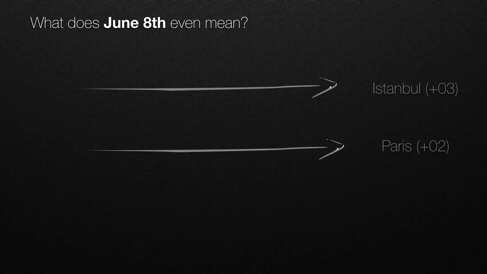 What does June 8th even mean?
Paris (+02)
Istanbul (+03)
 