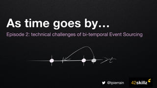 As time goes by…
Episode 2: technical challenges of bi-temporal Event Sourcing
@tpierrain
t
 
