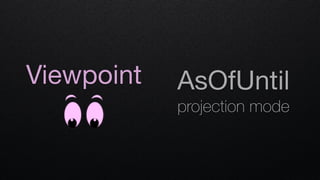 Viewpoint AsOfUntil

projection mode
 