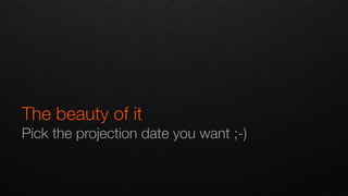 The beauty of it
Pick the projection date you want ;-)
 