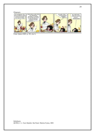 29 
Referência: 
QUINO, J. L. Toda Mafalda. São Paulo: Martins Fontes, 2003. 
Oligarquia 
Fonte: Quino (2003, p. 381, tira 1). 
 