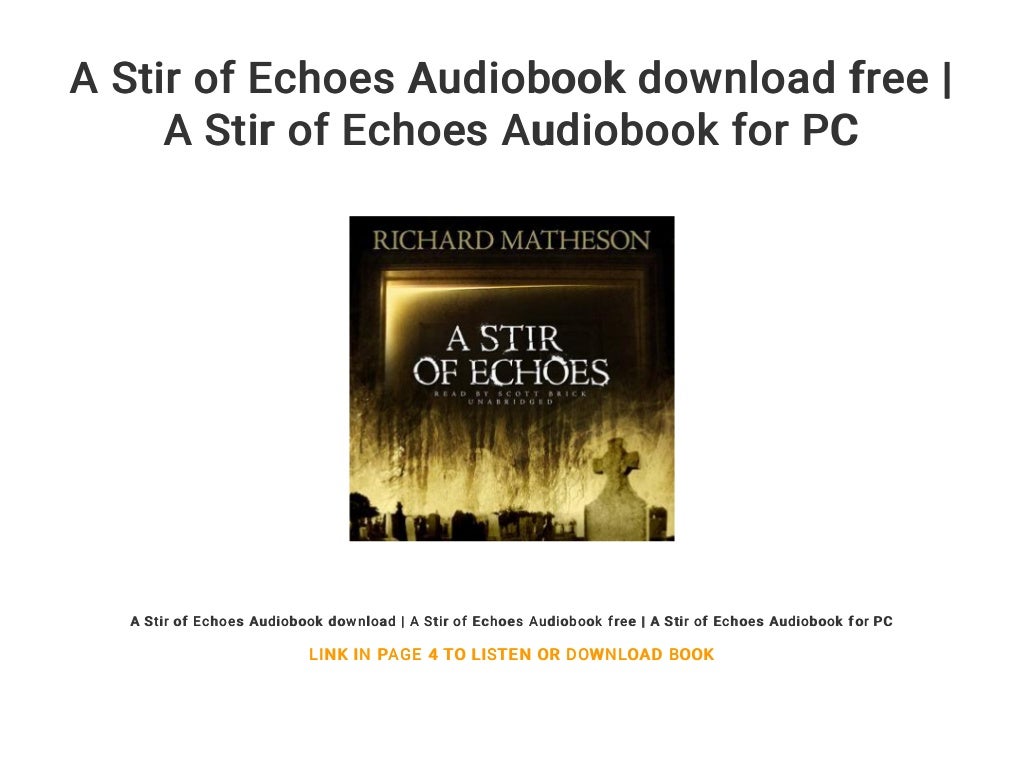 A Stir of Echoes Audiobook download free A Stir of Echoes Audiobook