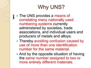 Numbering Metals and Alloy (UNS)ASTM – E 527 - 83 | PPT