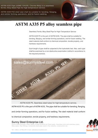 Astm A335-P5-Alloy-Seamless-Pipe | PDF