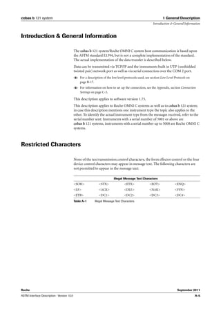 Astm interface description_cobas_b_121_vers10_grips | PDF