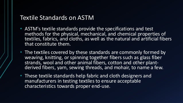 methods proper test Apparel ASTM on Standard