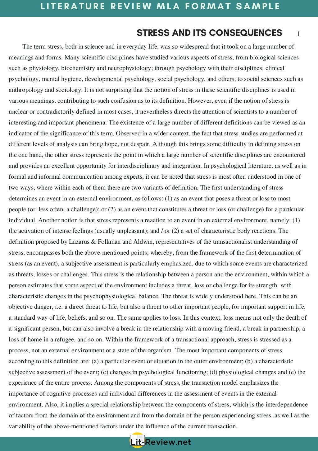 Mla lit review image