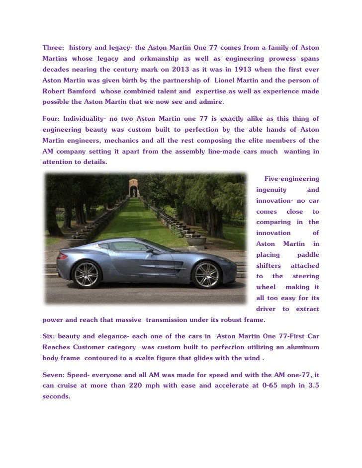 Aston Martin One 77 Aston Martin One 77