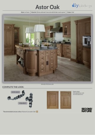 Astor Oak High Gloss Kitchen Design Idea - DIY Kitchens