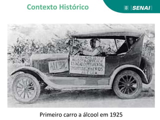 Contexto Histórico
Primeiro carro a álcool em 1925
 