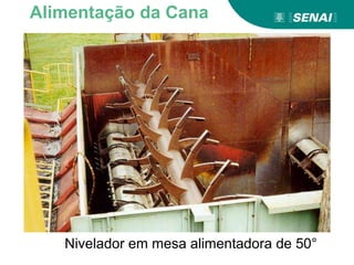 Nivelador em mesa alimentadora de 50°
Alimentação da Cana
 