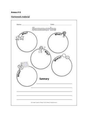 Annex # 6
Homework material
 