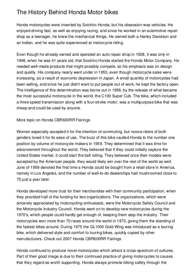 The History Behind Honda Motor bikes