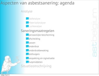 Aspecten van asbestverwijdering AST Belgium