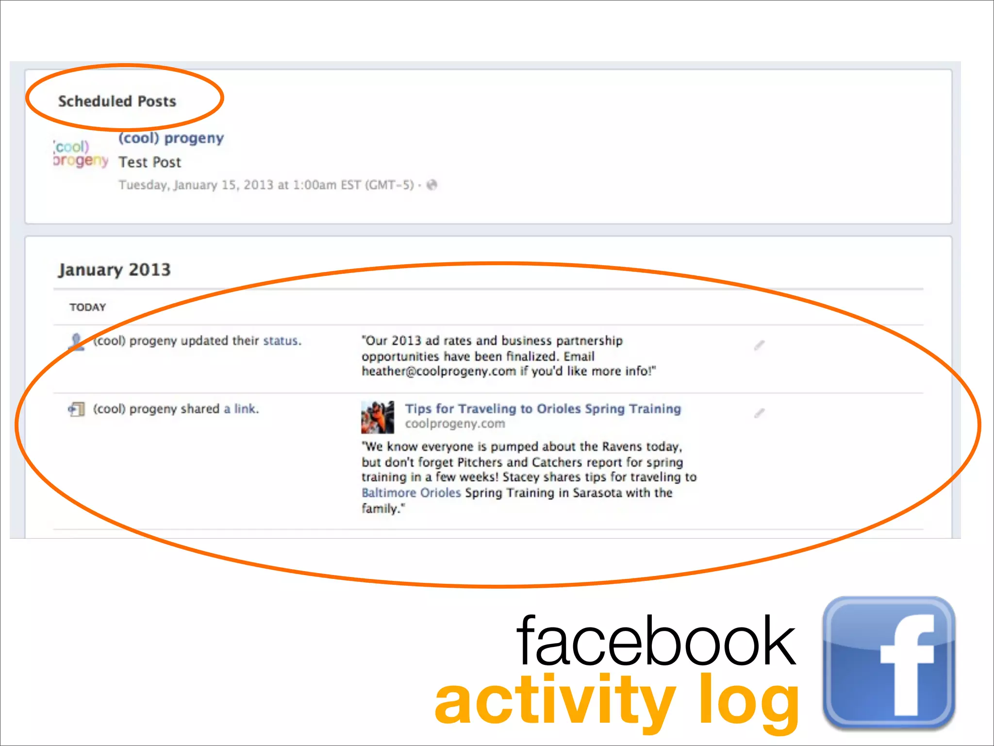facebook
activity log
 