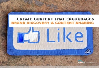 CREATE CONTENT THAT ENCOURAGES
            BRAND DISCOVERY & CONTENT SHARING




Presented by Peter Jenetsky :: 18 October 2011
 
