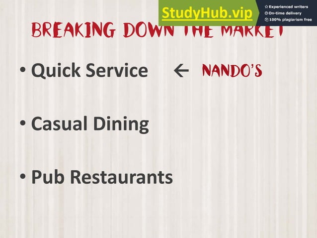 Nando's Purchasing Function A Strategic Communications Plan For Nandos - Presentation | PDF