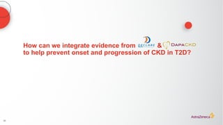 33
How can we integrate evidence from &
to help prevent onset and progression of CKD in T2D?
 