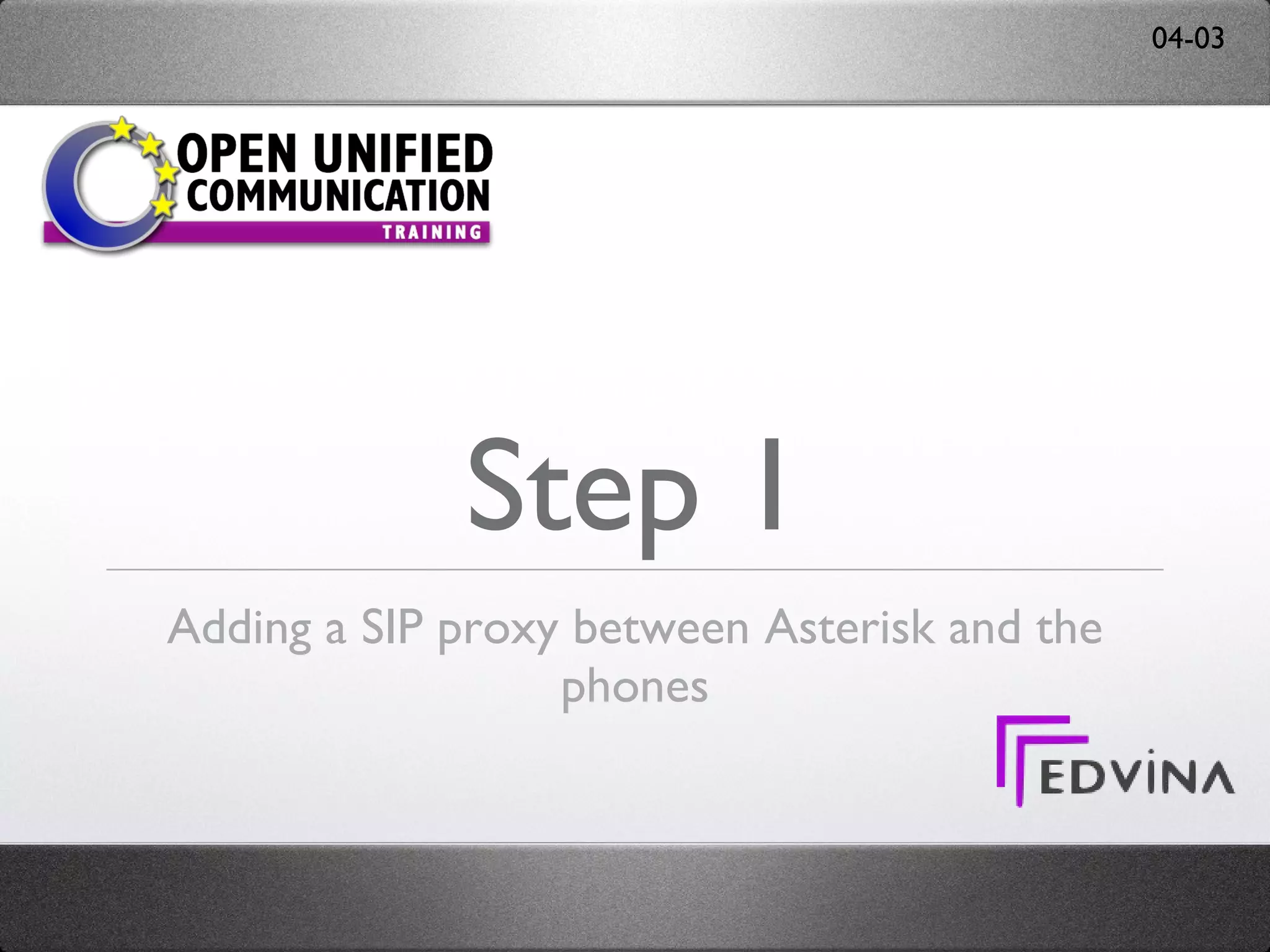 Step 1 Adding a SIP proxy between Asterisk and the phones 