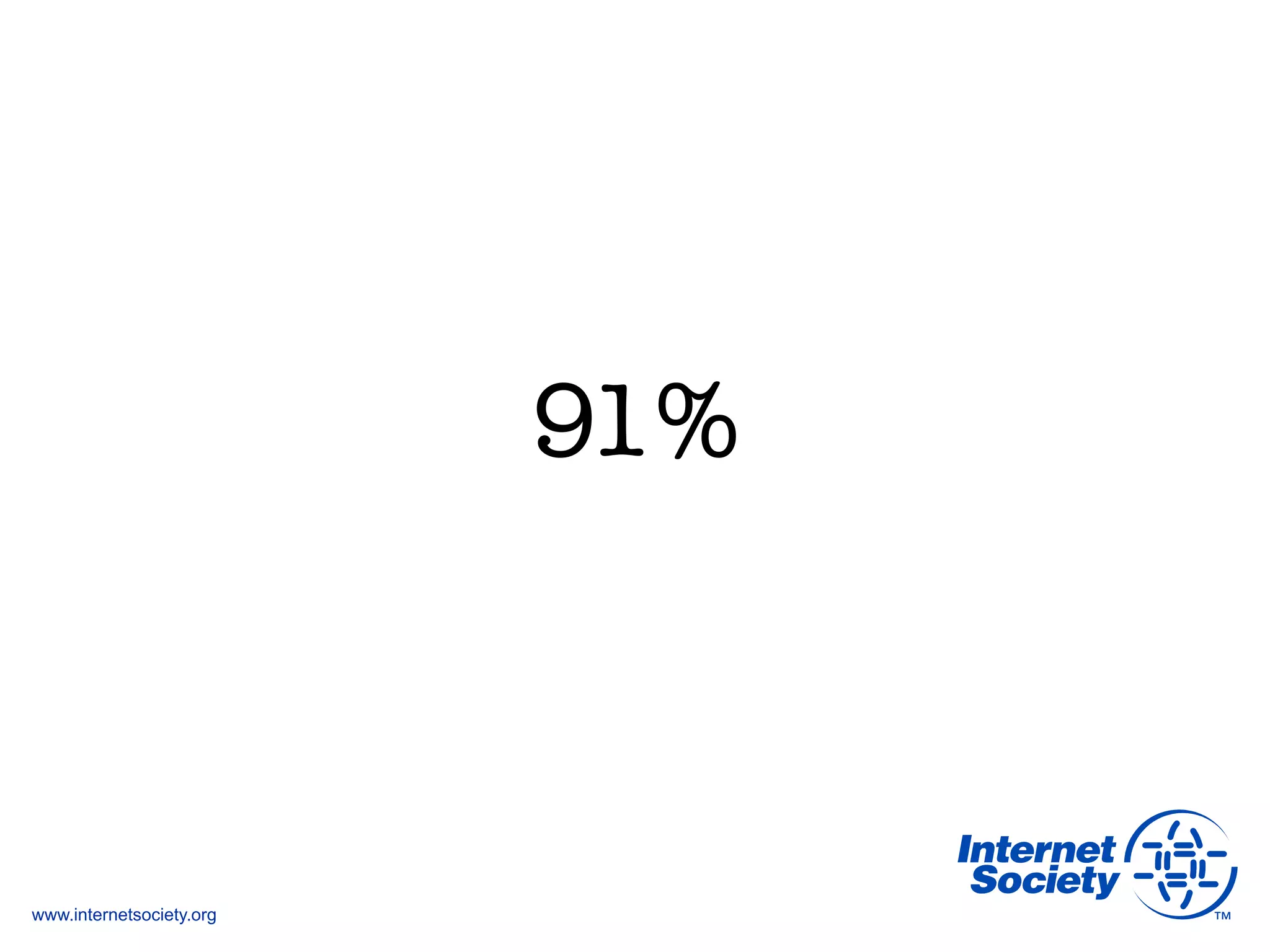 www.internetsociety.org
91%
 