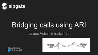 Bridging calls using ARI
across Asterisk instances
Jöran Vinzens
@vinzens81
 