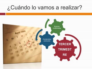 ¿Cuándo lo vamos a realizar? 