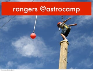 rangers @astrocamp

Wednesday, October 30, 13

 