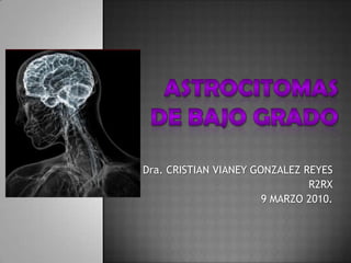 ASTROCITOMAS DE BAJO GRADO Dra. CRISTIAN VIANEY GONZALEZ REYES R2RX 9 MARZO 2010. 