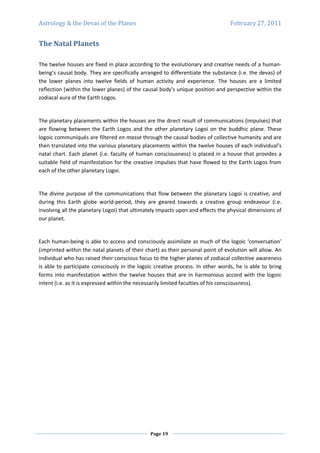Astrology and the Devas of the Planes