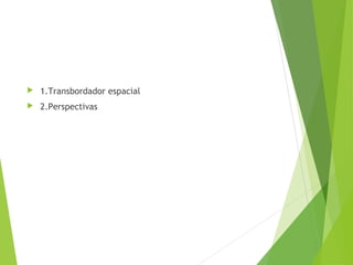  1.Transbordador espacial
 2.Perspectivas
 