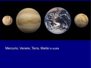 Mercurio, Venere, Terra, Marte in scala
 